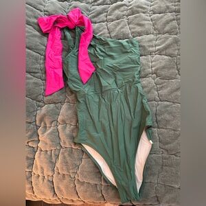 Summersalt Swim The Bow-Shoulder Ruched Sidestroke